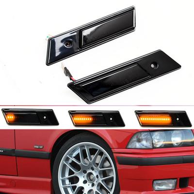 BMW 3 5 7 Serisi E30 için LED Dinamik Dönüş Sinyali Işığı(M3) E32 E34 E36(92-96)Duman Tarafı Çamurluk Tekrarlayıcı İşaretleyici İşaret Işığı