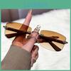 Retro Sunglasses Brand Designer Women Rimless Gradient Sun Glasses Fashion Shades Outdoor Sports Frameless Eyeglasses