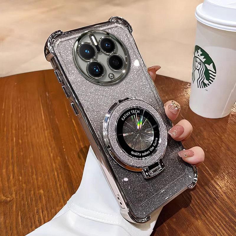 Carcasă Mate50 cu suport magnetic de lux, rezistentă la șocuri, pentru Huawei Mate 50, 60, 30, 40 Pro, 50pro, cu suport, strălucitor, coque cu sclipici