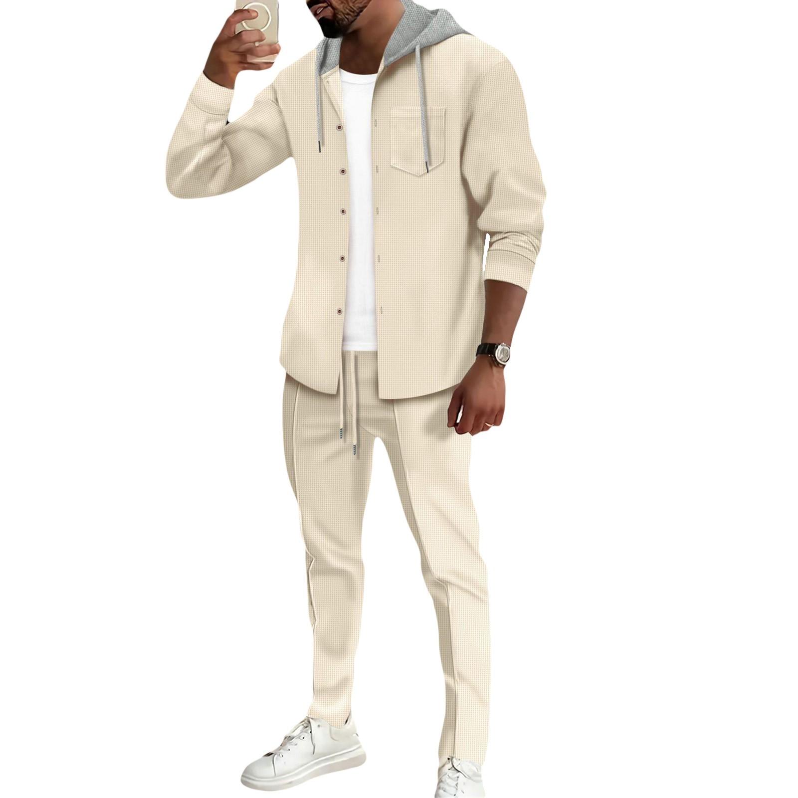 

Мужская зимняя повседневная теплая толстовка с капюшоном на пуговицах, мужские спортивные брюки с капюшоном XXXL хаки