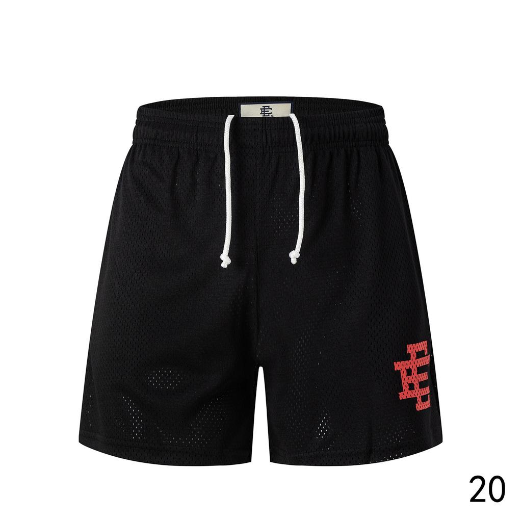 EES-16 Heren Mesh Basketbalbroek, Zwart Ademend Zomer Street Beach Boardshorts