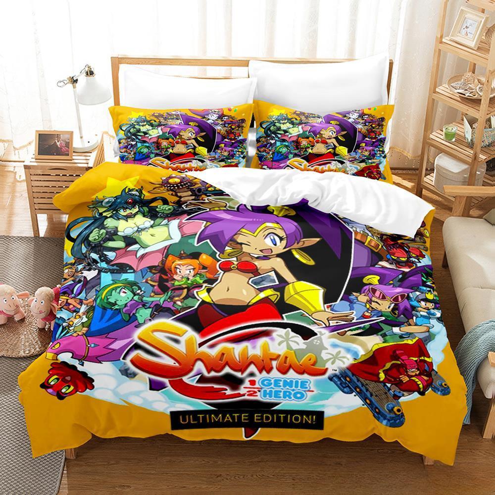

New Shantae Half-Genie Hero Bedding Set Single Twin Full Queen King Size Bed Set Adult Kid Bedroom Duvetcover Sets 3D Game EU single(135x200cm)