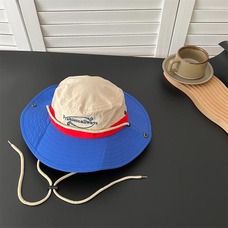 Outdoor camping quick-dry hiking hat - unisex japanese style drawstring fishing sun hat - western cowboy hat kids