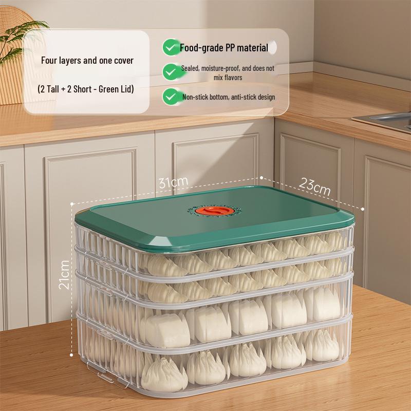 Dumpling Freezer Box - Fresh-Keeping and Quick-Freezing Storage for Wontons, Dumplings & Noodles