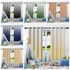 Simple Geometric Texture Solid Color Window Curtains Bedroom Living Room Indoor Outdoor Opaque Blackout Curtain Privacy Screen