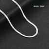 2/3/4/5mm Wide Women Stainless Steel Flat Blade Chain Necklace for Men Trendy Accessories Neck Choker Jewelry Gift