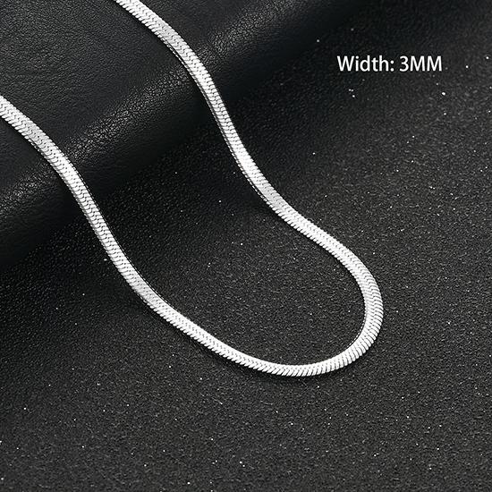 2/3/4/5mm Wide Women Stainless Steel Flat Blade Chain Necklace for Men Trendy Accessories Neck Choker Jewelry Gift