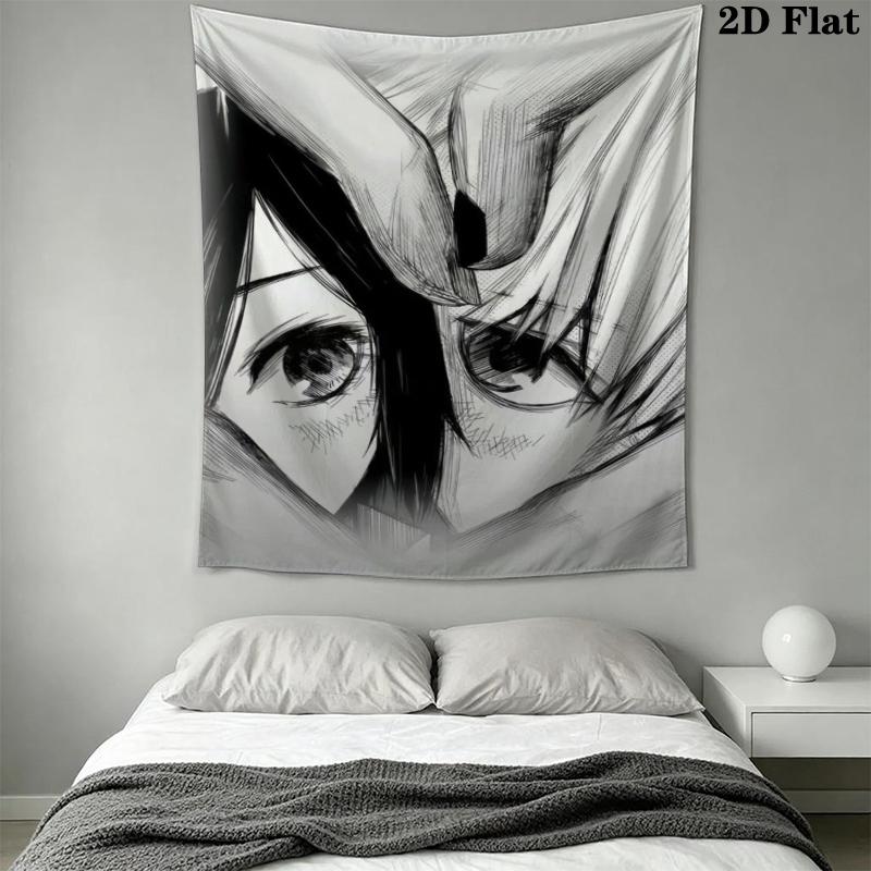 Tokyo Ghoul Wall Tapestry Aesthetic Wall Hanging Printed Fabric Blanket Decorative Tapestries for Bedroom Living Room Home Decor