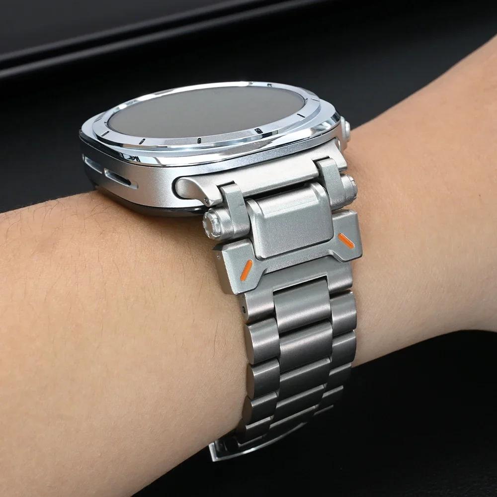 Titanium Luxury Bracelet for Samsung Galaxy Ultra Watch 47mm Metal Band for Galaxy WATCH Ultra 316L Stainless Steel Buckle Strap