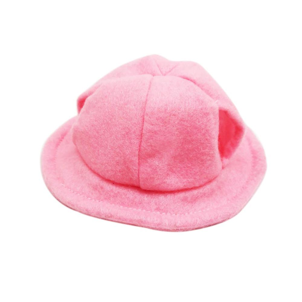 Felt Small Animals Bucket Cap With Ear Holes Pet Clothing Accessories Hamster Fisherman Hat Breathable Lightweight