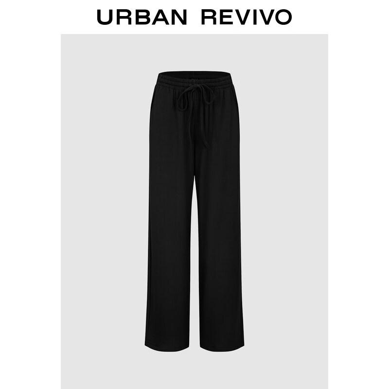 

UR2026 Women s Elastic Waist Drawstring Wide-Leg Pants