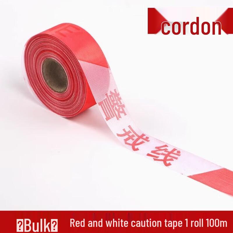Moli Thickened Polyester Red & White Warning Tape