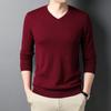 Autumn Mens And Spring Woolen Sweater Vneck Pullover Long Sleeve Woolen Knitted Bottom Sweater Fashion Mens Casual Woolen Sweater Interior