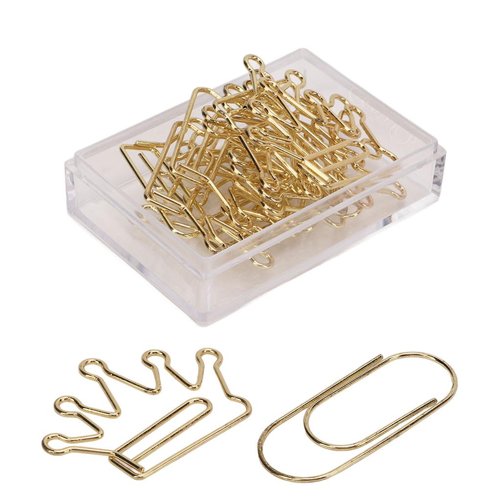 100Pcs Cute Planner Clips Innovative Design Anti Rust Electroplating Process Gold Paper Clips for Of