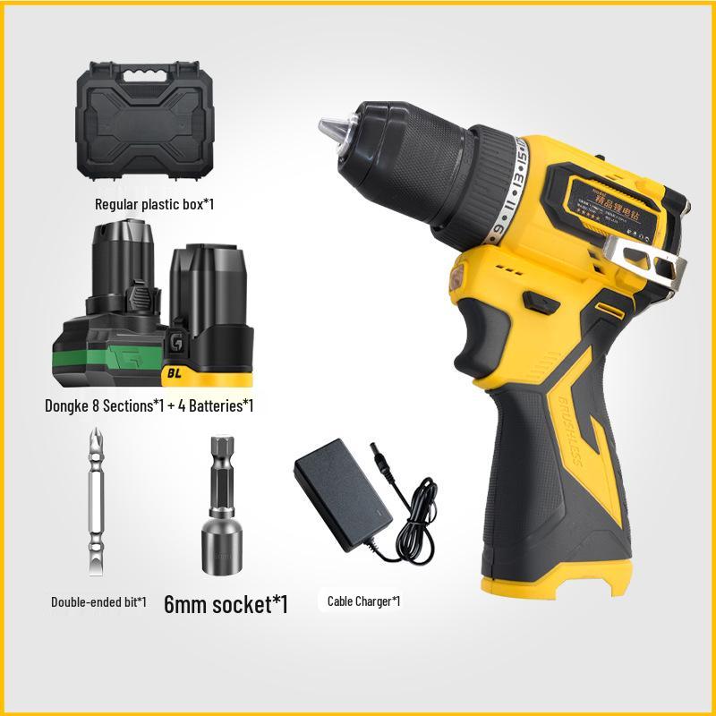 16.8V Brushless Lithium Hand Drill & Electric Screwdriver with Dual Speed and Self-Stopping