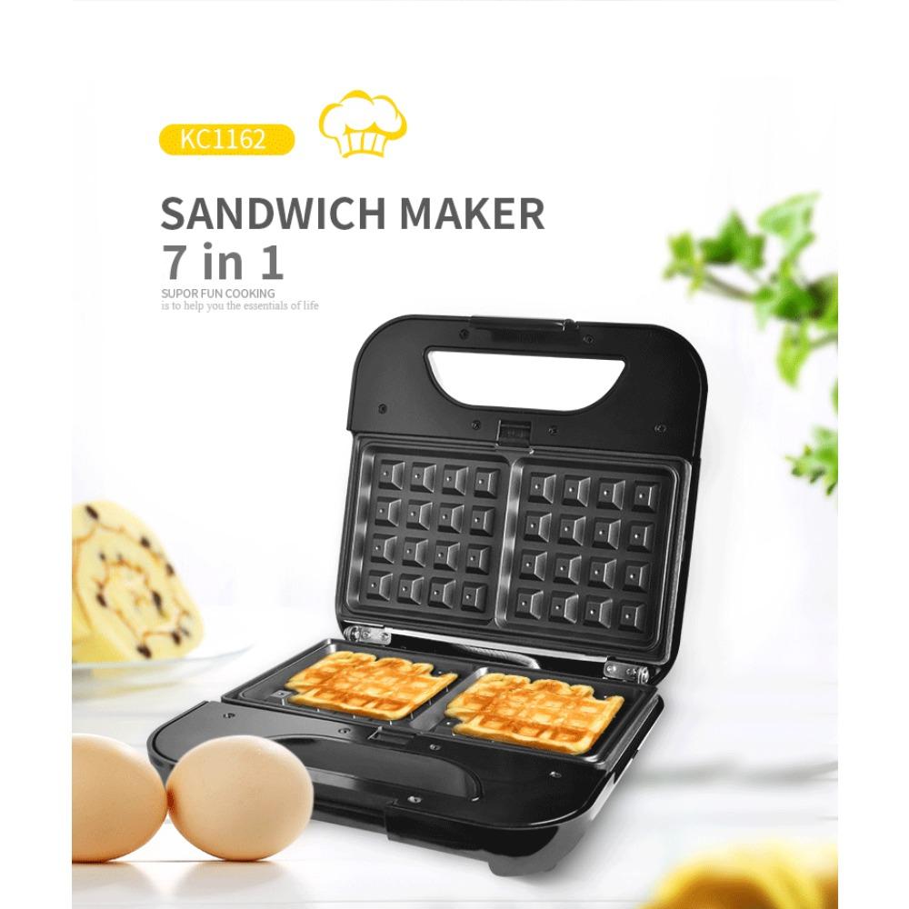 Non-Stick Pan Pancake Sandwich Donut Barbecue Home Multi-Functional Seven-In-One Waffle Machine