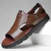 Summer New Men's Open-toed Sandals Men's Hollowed-out Breathable Hole Shoes Leather Sandals