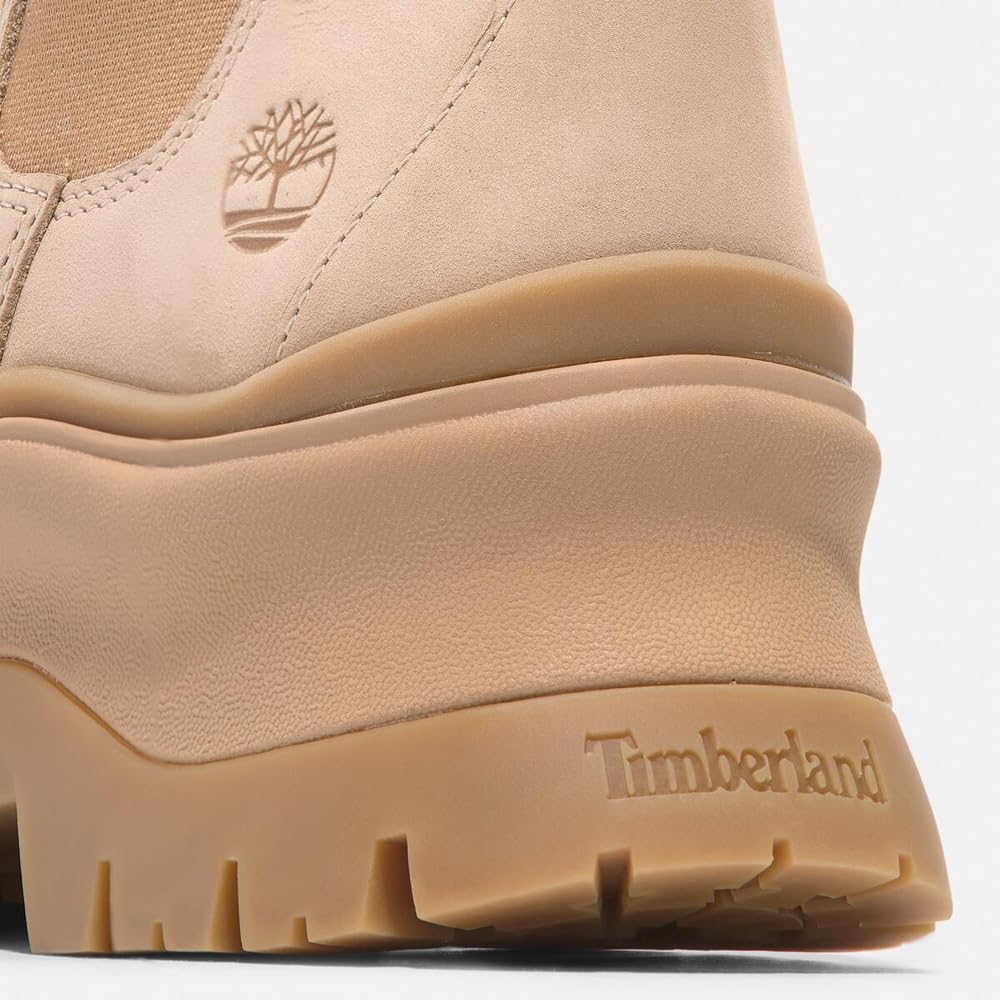 Timberland Roxy Lane Mid Chelsea Light Beige Size Boots, Women's, TB0A28XMEN71, Nubuck, 6.0 / 23.0cm