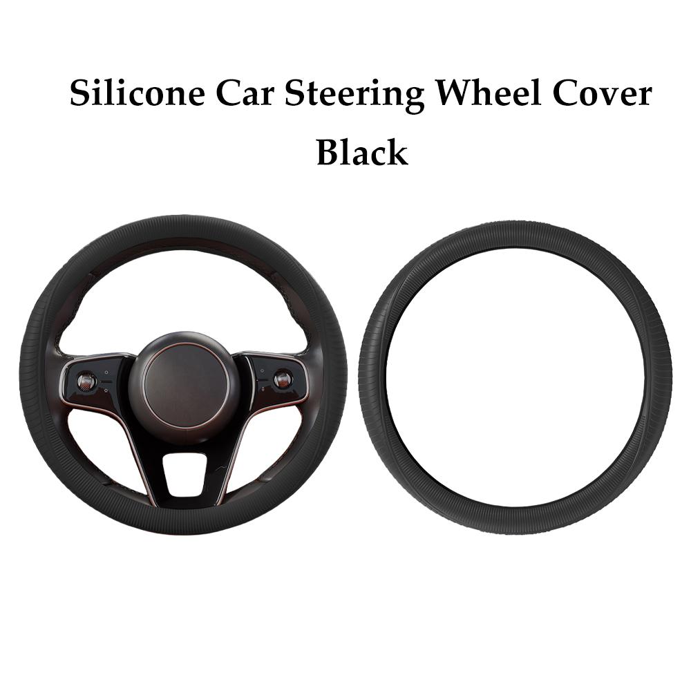 Soft Silicone Steering Wheel Cover Wear-resistant Tire Pattern Car Accessories Auto Protective Decoration Steering Wheel Cover
