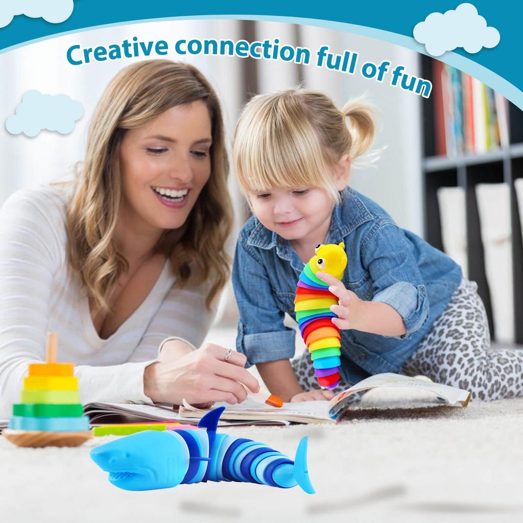 Cevioce Fidget Slug Toy 2-Piece Set (Random Color), Ideal For Stress Relief And Sensory Gaming, Promoting Focus And Calmness