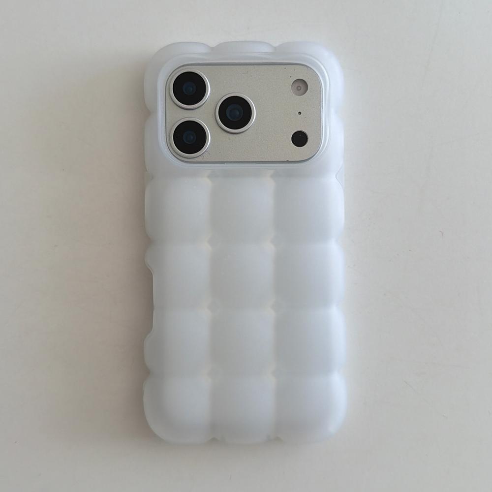 

Electroplated Orange 3D Egg Puffs Pattern Phone Case For iPhone 17 16 15 14 13 Pro Max Soft Shockproof Silicone Cover Girls iPhone17