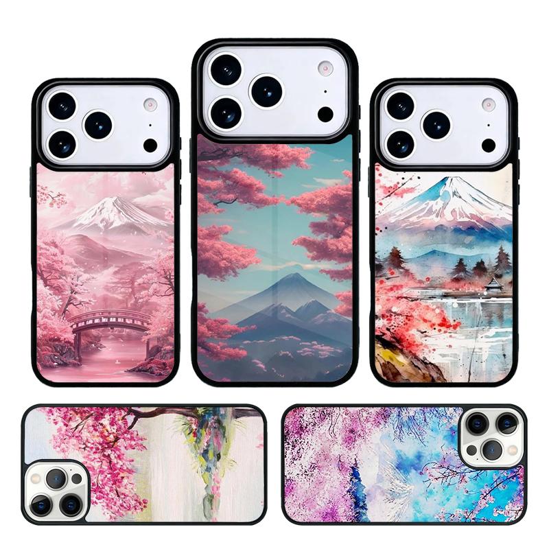Coque de téléphone Fleur de Cerisier Fuji Compatible avec pour IPhone 17air 16e 15 14 13 12 11Pro Max 17 Air