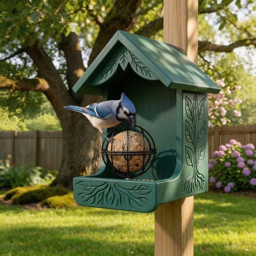 5 MM Screw Hole Metal Suet Ball Holder Closed Design Rust Resistant Bird Feeder Holder Round Squirrel Proof Chit Ball Holder