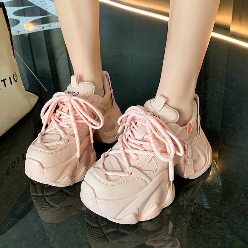 Модные женские повседневные спортивные туфли на высокой платформе 8 см — фото 7