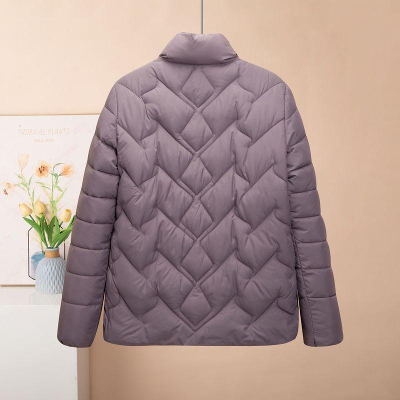 Winter Women's Plus Size Padded Jacket Slim Fit  Stand-up Collar Short Thin Padded Coat