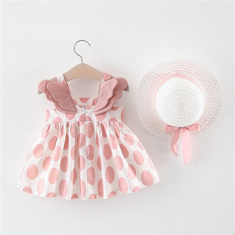2022 Summer Baby Princess Dress Girls New Children's Clothing Summer Girl Baby Dress with Hat