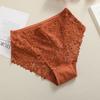 FINEOO Women Mid-Rise Lace Panties Sexy Solid Color Lace Trim Underwear Female Luxury Hollow Out Briefs Cozy Breathable Lingerie