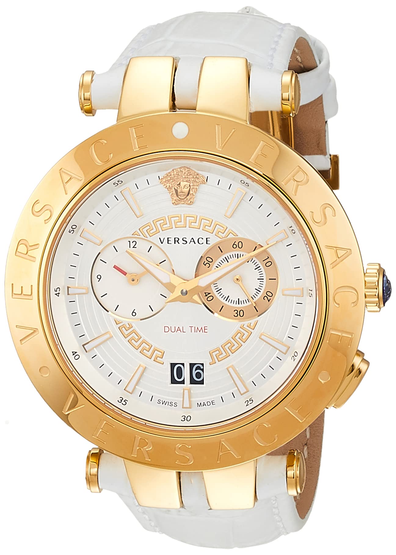 

Watch DUALTIME V Race Dual Time White Dial Stainless Steel Sapphire Glass Quartz 46MM Swiss Watch VEBV00319 [Versace] V-RACE Men s [Item]