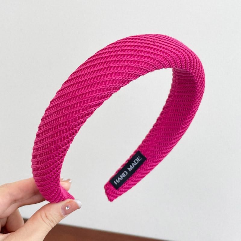 Rose Red Wide-brimmed Sponge Hair Band Women Fairy Temperament Headband Tweed Head Hoop Hairband Princess Girls Hair Accessories