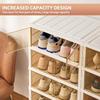 Fold & Lock Shoe Cabinet System - 6-Tier Collapsible Shoe Rack with Dust-Proof Doors, 12 Pair Space-Saving Storage