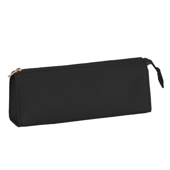 Stifttasche aus Kunstleder, einfarbig, großes Fassungsvermögen, Reißverschluss, staubdicht, tragbar, für Studenten, Bleistift, Schreibwaren, Make-up-Pinsel, Etui, Schulbedarf