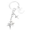 Crescent Moon Four-pointed Star Female Car Keys Chain Rings Bag Pendant for Gift