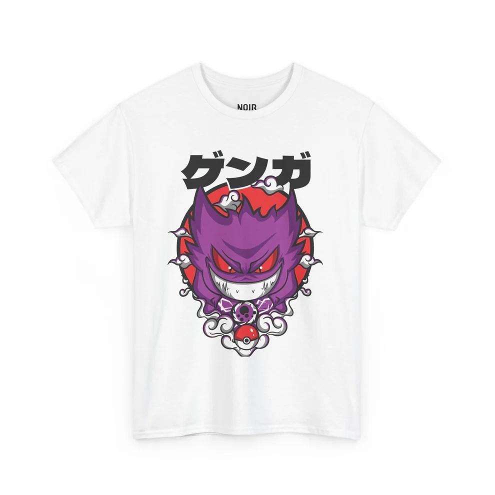 Pokémon Cursed Ghost Gengar Pure Cotton Tshirt for Men and Women Anime Style Fashion Comfortable Casual Short Sleeved Tshirt
