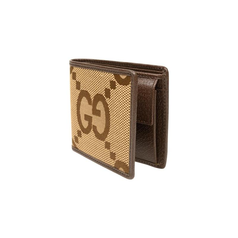 Gucci Double G logo flip closure canvas canvas bag wallet women's brown