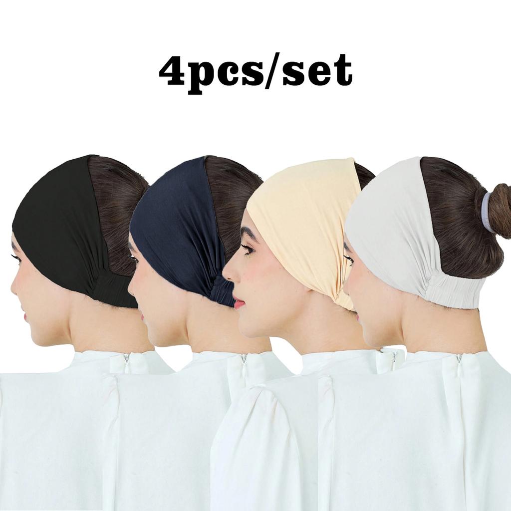 Solid Hairband Wide Hair Bands Elastic Headband Scarf For Muslim Woman Hair Hoop Headwrap Hairstyles Fashion Hair Bandana