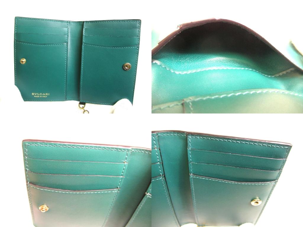 Authentisches BVLGARI Serpenti Forever Schwarzes Leder Visitenkartenetui Kartenhalter #b051 Geöffnete Schachtel