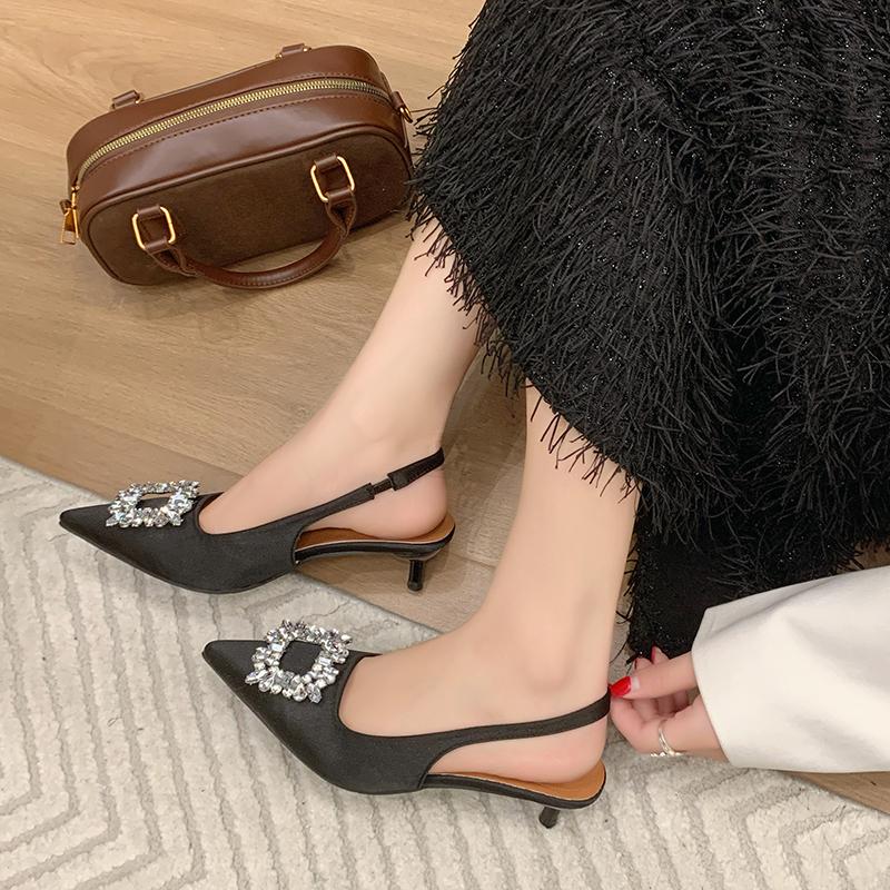 Pointed High Heels Women TransparentHigh Heels 2025 Summer Ladies Slingbacks Pumps Clear Elegant Weddings Shoes 35-42