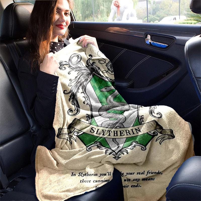 Slytherin Crest Poster - Hogwarts House Decor for Fans of Harry PotterPrint Blanket, Soft Blanket For Sofa Office Bed And Travelling Daughte
