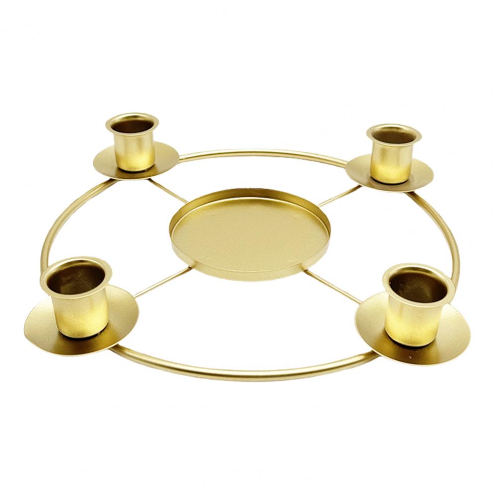 Metal Candle Holder Gold Metal Advent Wreath Candle Holder for 4/5 Taper Candles Christmas Candle Ring Windowsill Candles Holder