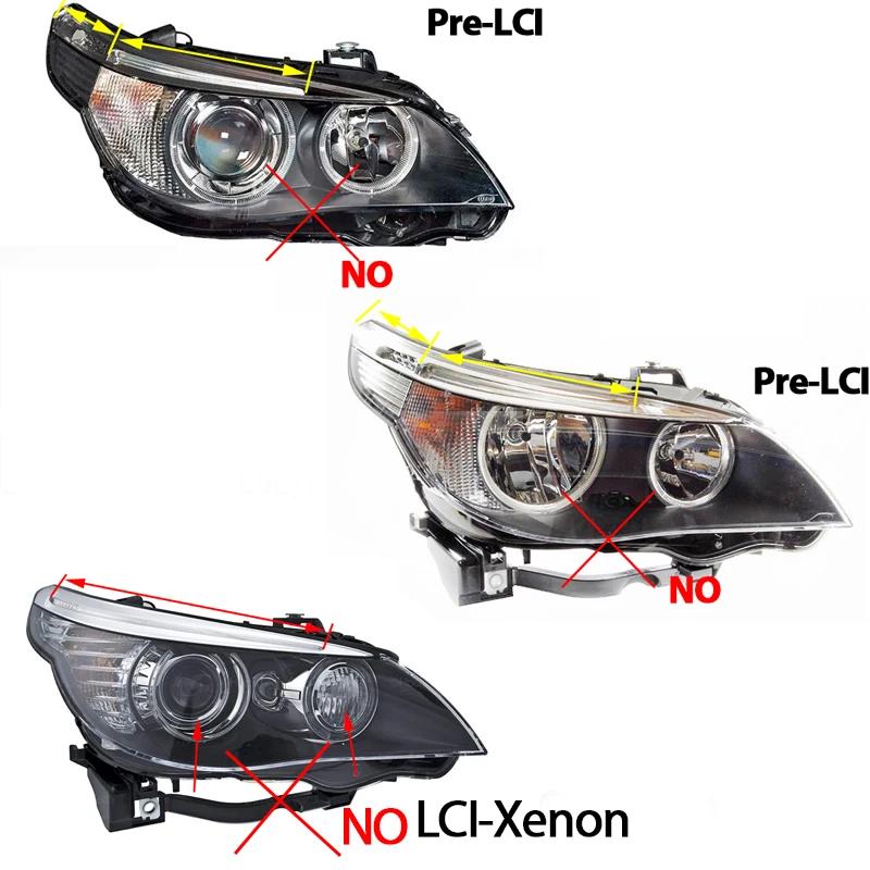 100W Angel Eye Tagfahrlicht (Tagfahrlicht) für BMW 5er Reihe E60 E61 LCI Halogen-Scheinwerfer 2007-2010 - Weiß oder Gelb