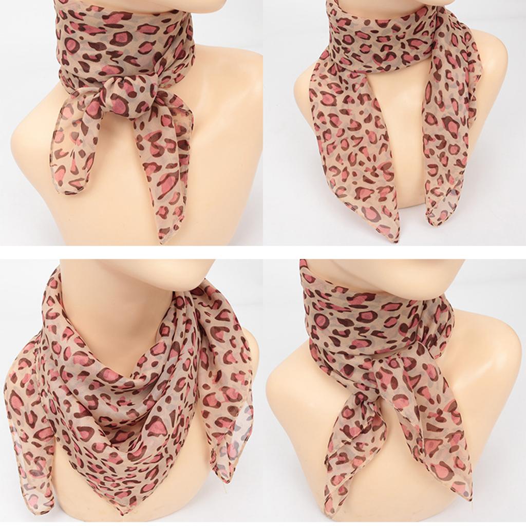 Leopard Print Scarf for Women Fashionable Soft Comfortable Fabric Neck Wrap Kerchief for Daily Commute or Daily Wear