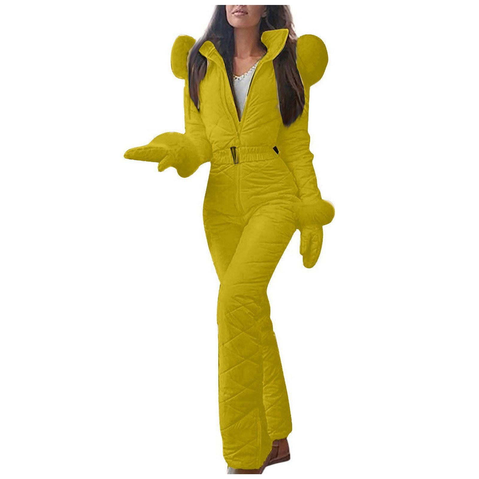 

Жіночий модний одяг для катання на лижах, одяг для активного відпочинку на блискавці, теплий одяг для катання на лижах XL жовтий