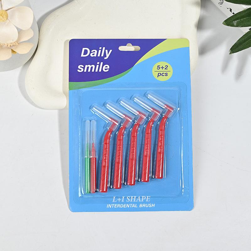 1 Set L/I Shaped Interdental Brush Soft Bristles for Dental Cleaning Plaque Removal Oral Care At Home and Office