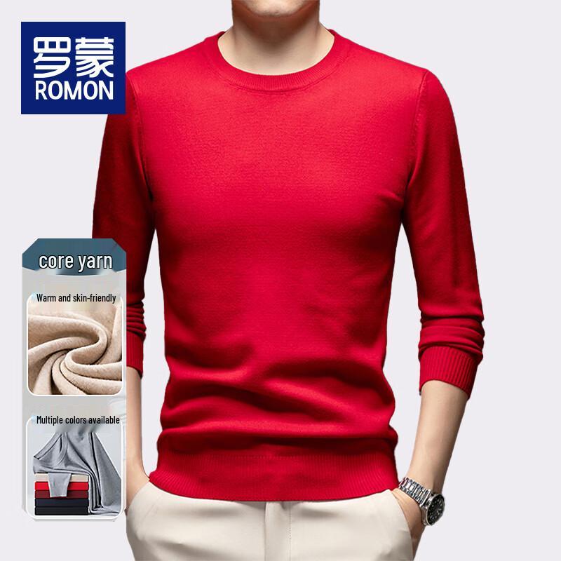 Romon Men's Round Neck Warm Knit Sweater WLL202