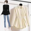 Spring and Autumn Women's Shirt Plus Size Intellectual Wind Tide Loose Long-sleeved Top