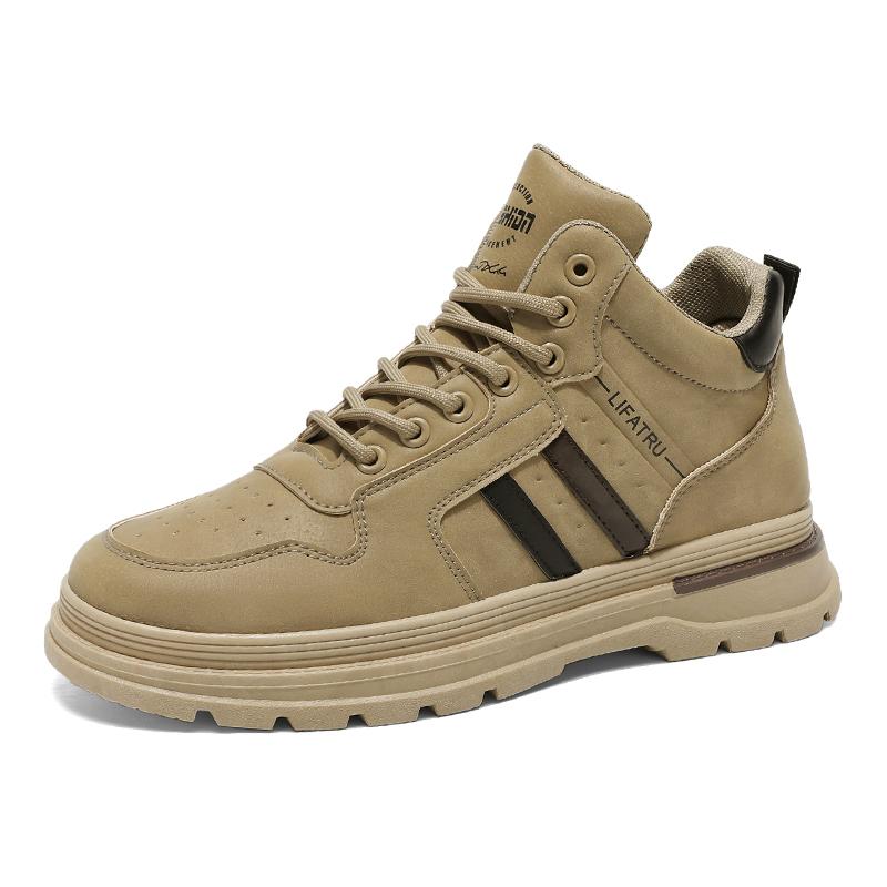 

Handsome Stylish Men s Autumn Winter Work Boots Hightop Walking Shoes Male Students Spring Hightcut Chelsea Boots 44 хакі